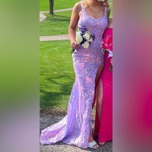 Pink & purple sequin Sheri Hill prom dress. Worn once. In new condition Size: 6